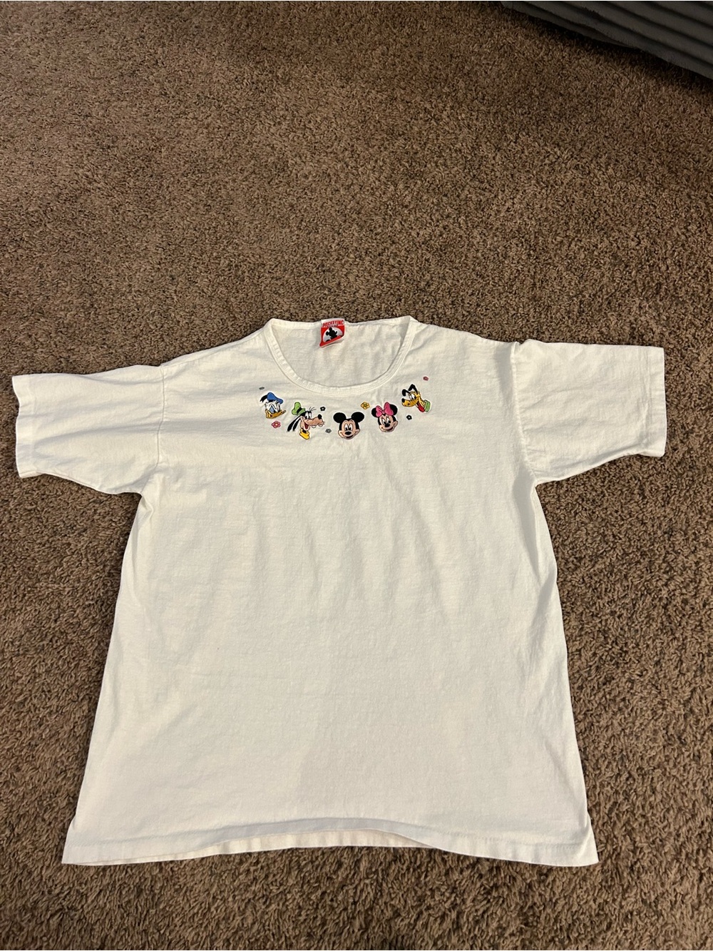 Vintage single stitch made in USA Mickey inc embroidered Disney characters tee
